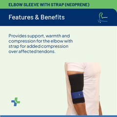 Elbow Sleeve with Strap (Neoprene)