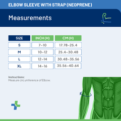 Elbow Sleeve with Strap (Neoprene)